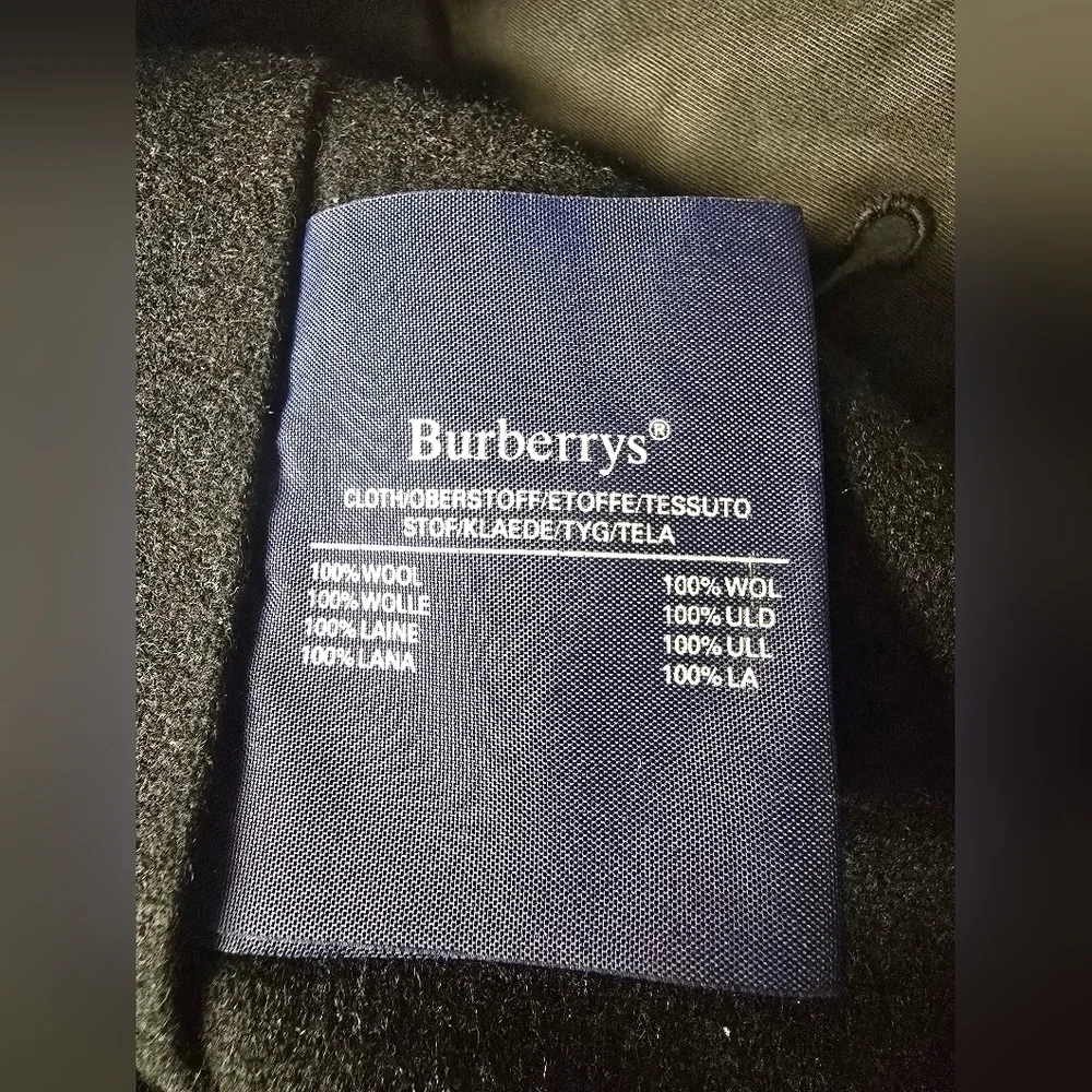 Burberry Trench Coat Women's Long Black Wool Satin lined Sz.4 XLong VINTAGE - Picture 12 of 15